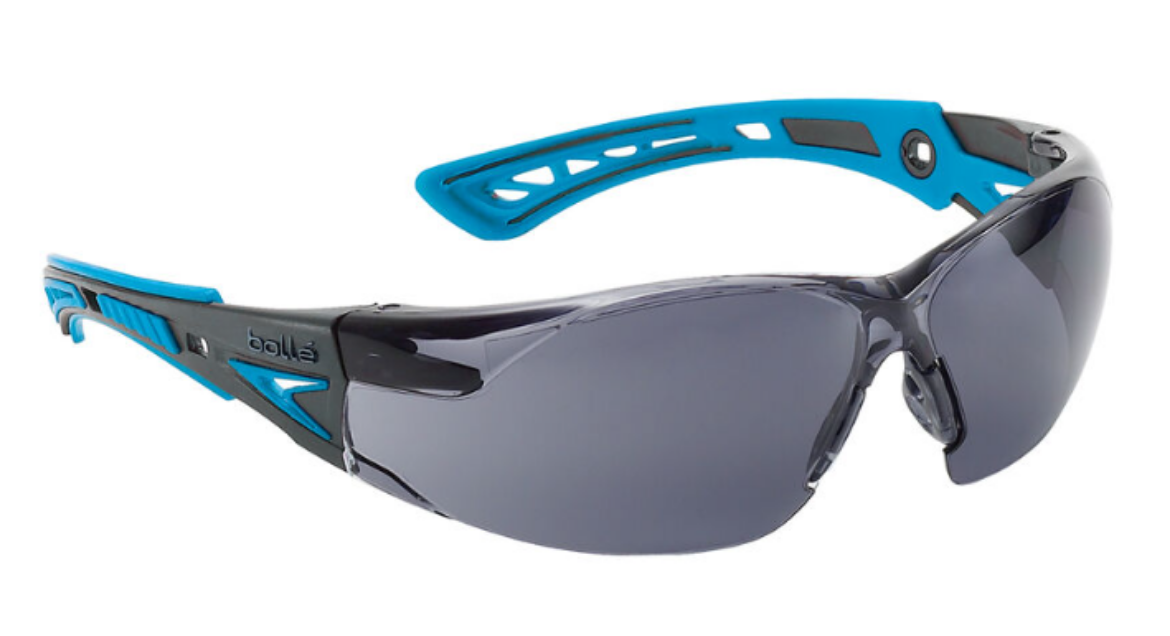 Picture of RUSH+ SMALL Black / Blue Temples PLATINUM AS/AF Smoke Lens