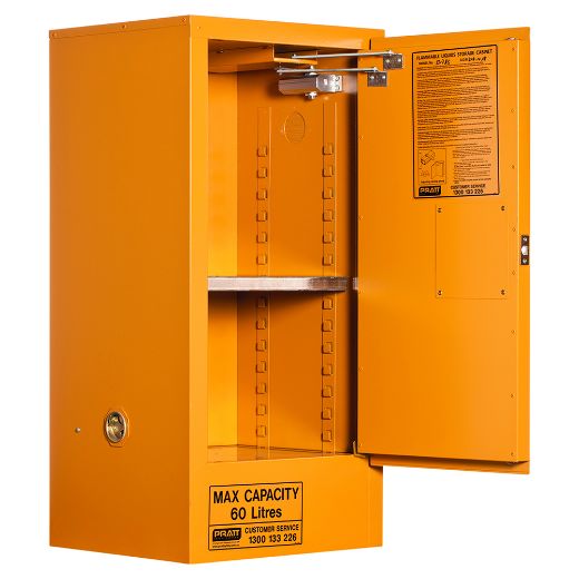 Picture of PRATT FLAMMABLE CABINET 60LTR 1 DOOR, 2 SHELF