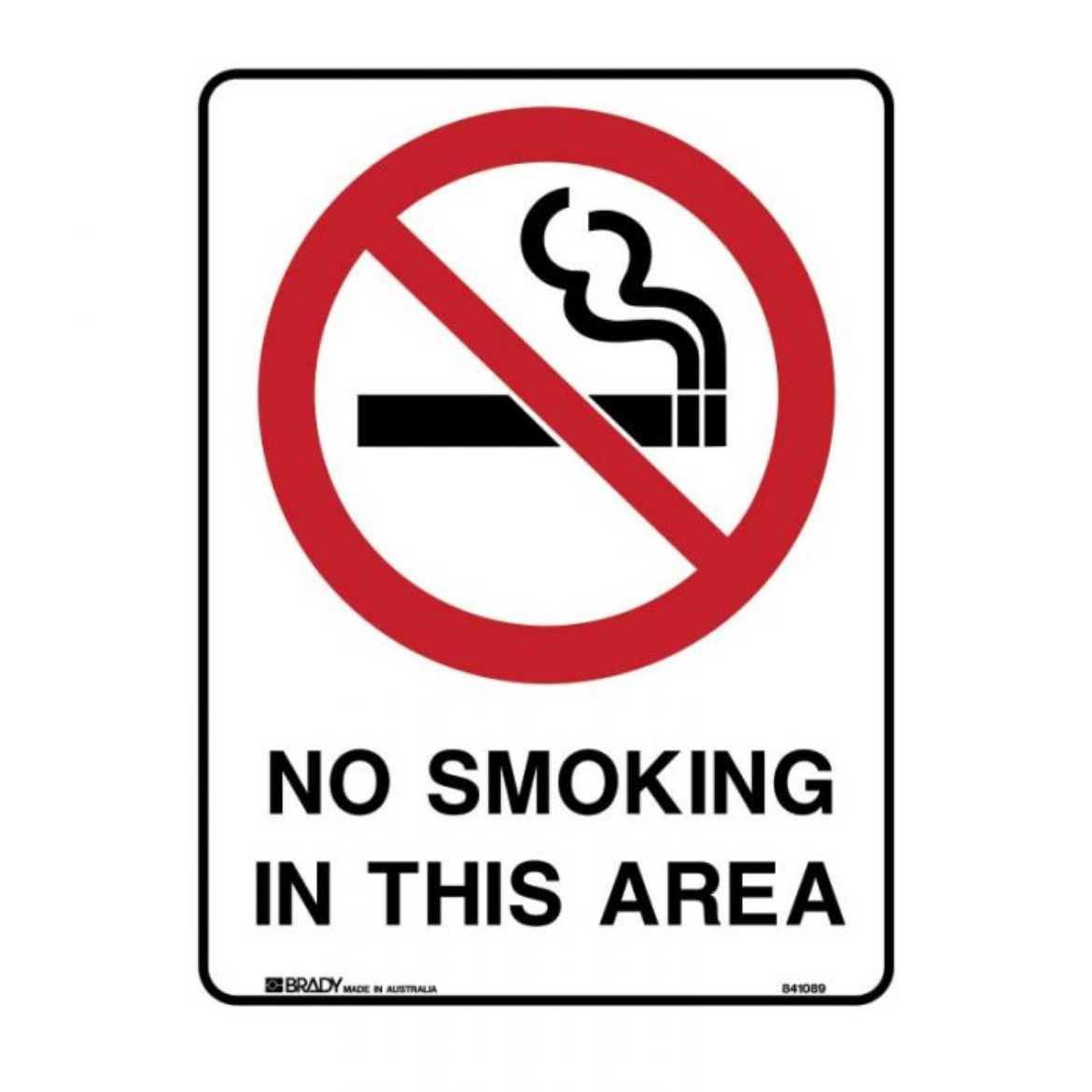 Picture of No Smoking In This Area (Metal) H300mm x W225mm