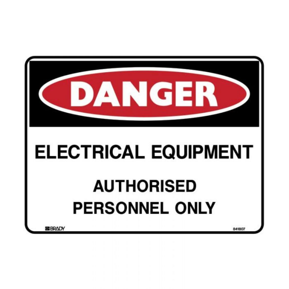 Picture of Danger Sign - Electrical Equipment Authorised Personnel Only (Self Adhesive Vinyl) H90mm x W125mm