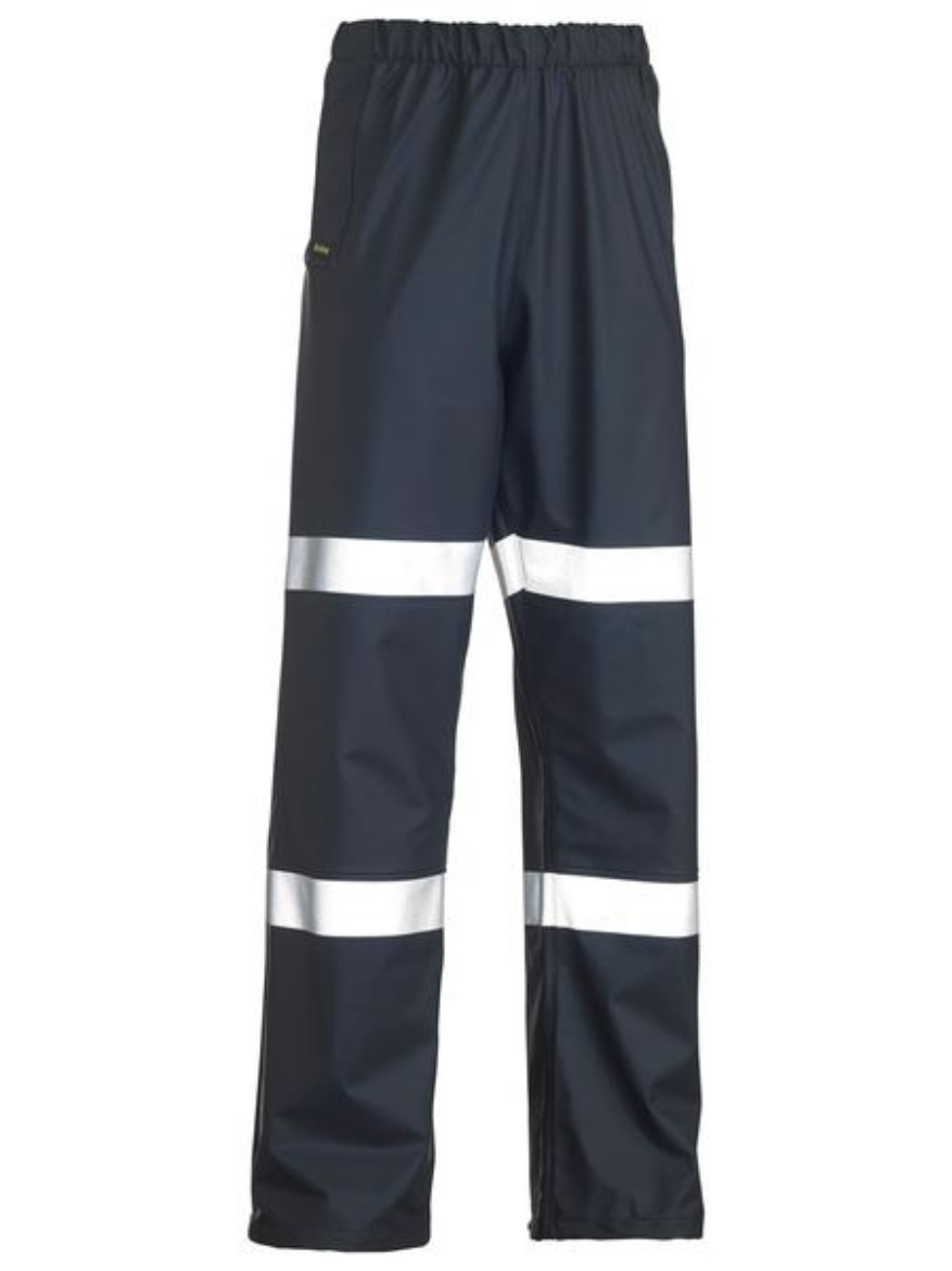 Picture of Bisley Double Taped Stretch Pu Rain Pants - Navy