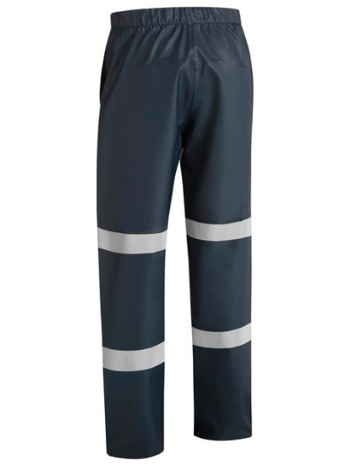 Picture of Bisley Double Taped Stretch Pu Rain Pants - Navy