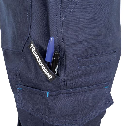 Picture of TRu Workwear Womens Midweight Cotton Stretch Cargo Trousers With Biomotion Reflective Tape