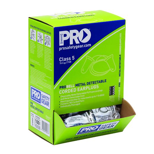 Picture of PRO-BELL PU METAL DETECTABLE EARPLUG - BOX OF 100 - CLASS 5, 27DB (A)