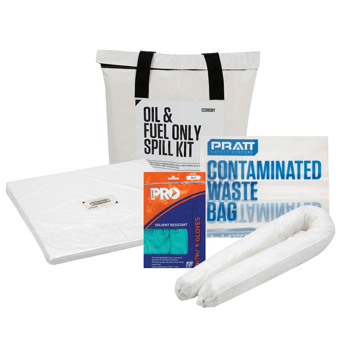 Picture of PRATT 25LTR OIL & FUEL ECONOMY SPILL KIT- WHITE BAG 25ltr