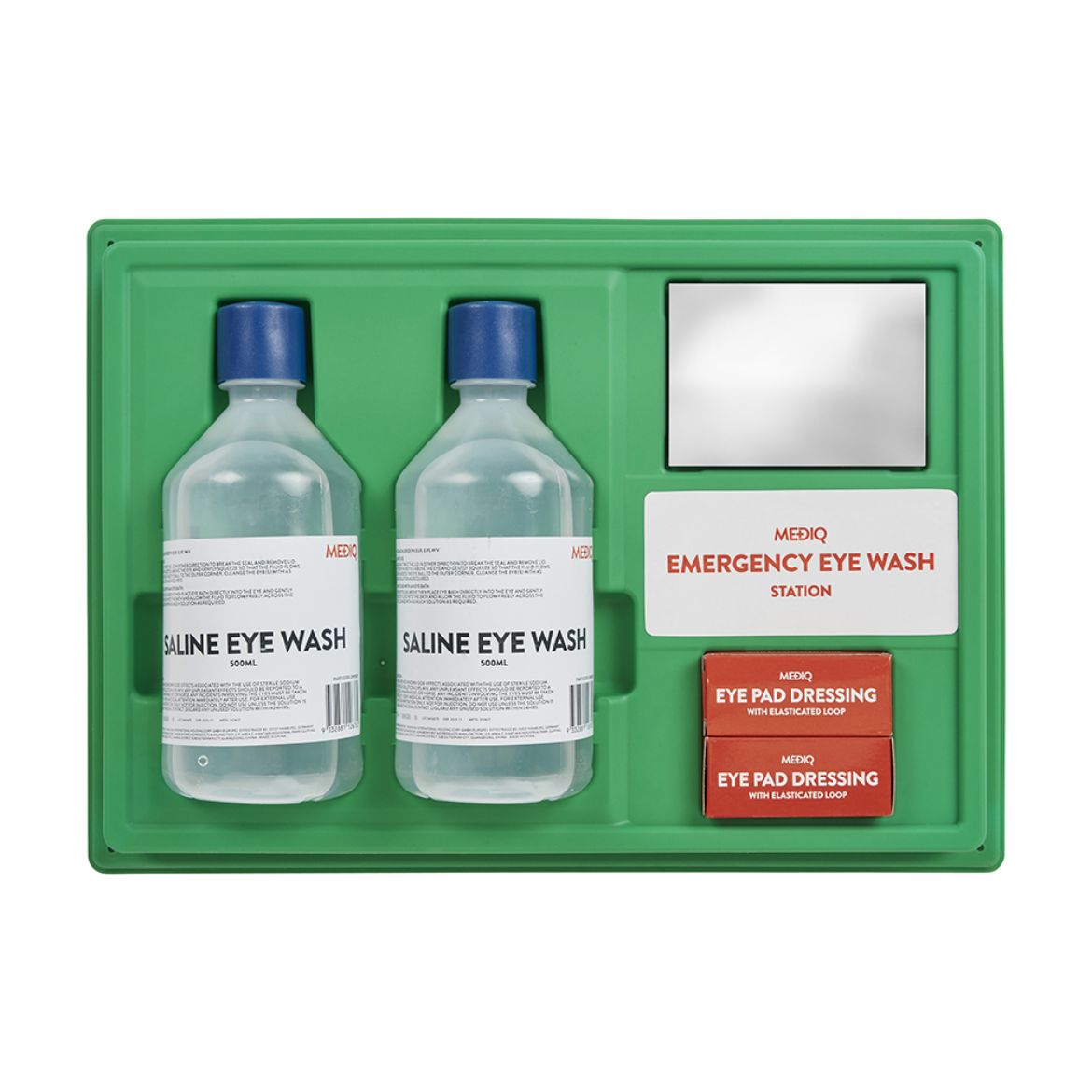 Picture of MEDIQ EYEWASH STATION OPEN WITH MIRROR GREEN