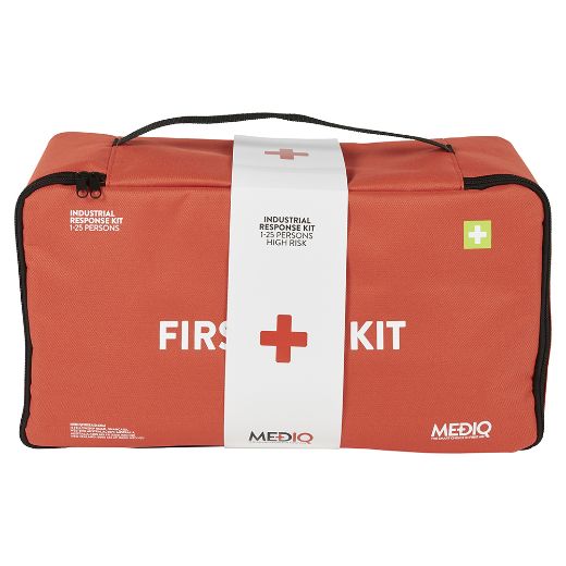 Picture of MEDIQ ESSENTIAL FIRST AID KIT WORKPLACE RESPONSE IN ORANGE SOFT PACK 1-25 PERSONS HIGH RISK