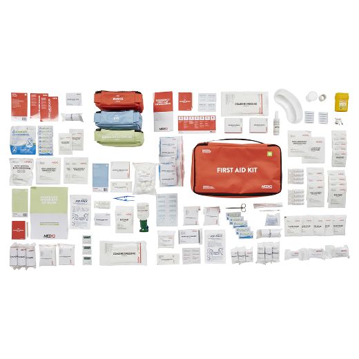 Picture of MEDIQ ESSENTIAL FIRST AID KIT WORKPLACE RESPONSE IN ORANGE SOFT PACK 1-25 PERSONS HIGH RISK