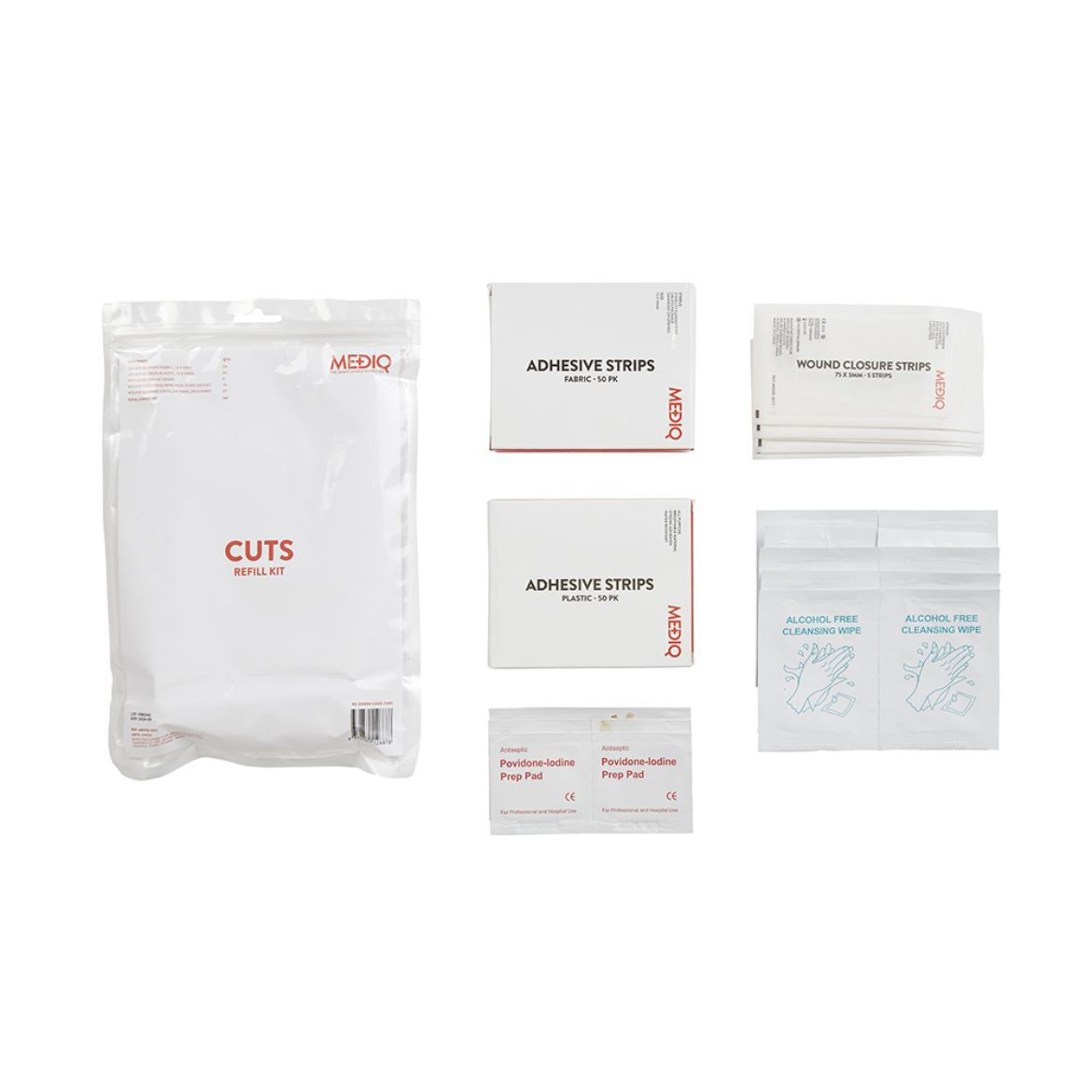 Picture of MEDIQ FIRST AID KIT REFILL MODULE #5 CUTS IN ZIPLOCK BAG CLEAR/WHITE