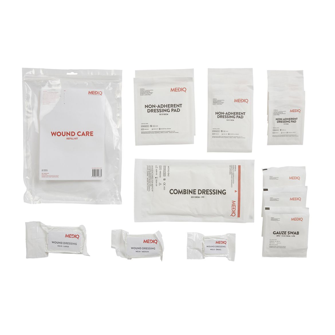Picture of MEDIQ FIRST AID KIT REFILL MODULE #6 WOUND CARE IN ZIPLOCK BAG CLEAR/WHITE