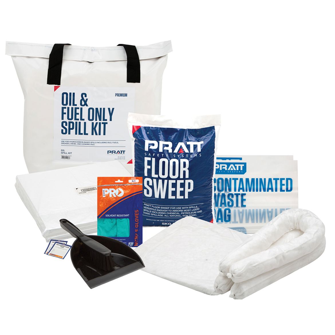 Picture of PRATT 25LTR OIL & FUEL PREMIUM SPILL KIT- WHITE BAG 25ltr