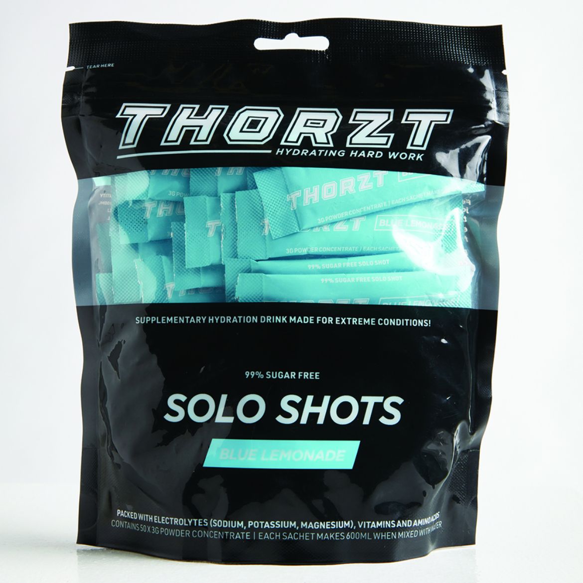 Picture of THORZT SUGAR FREE SOLO SHOT PACK BLUE LEMONADE 50 x 3g