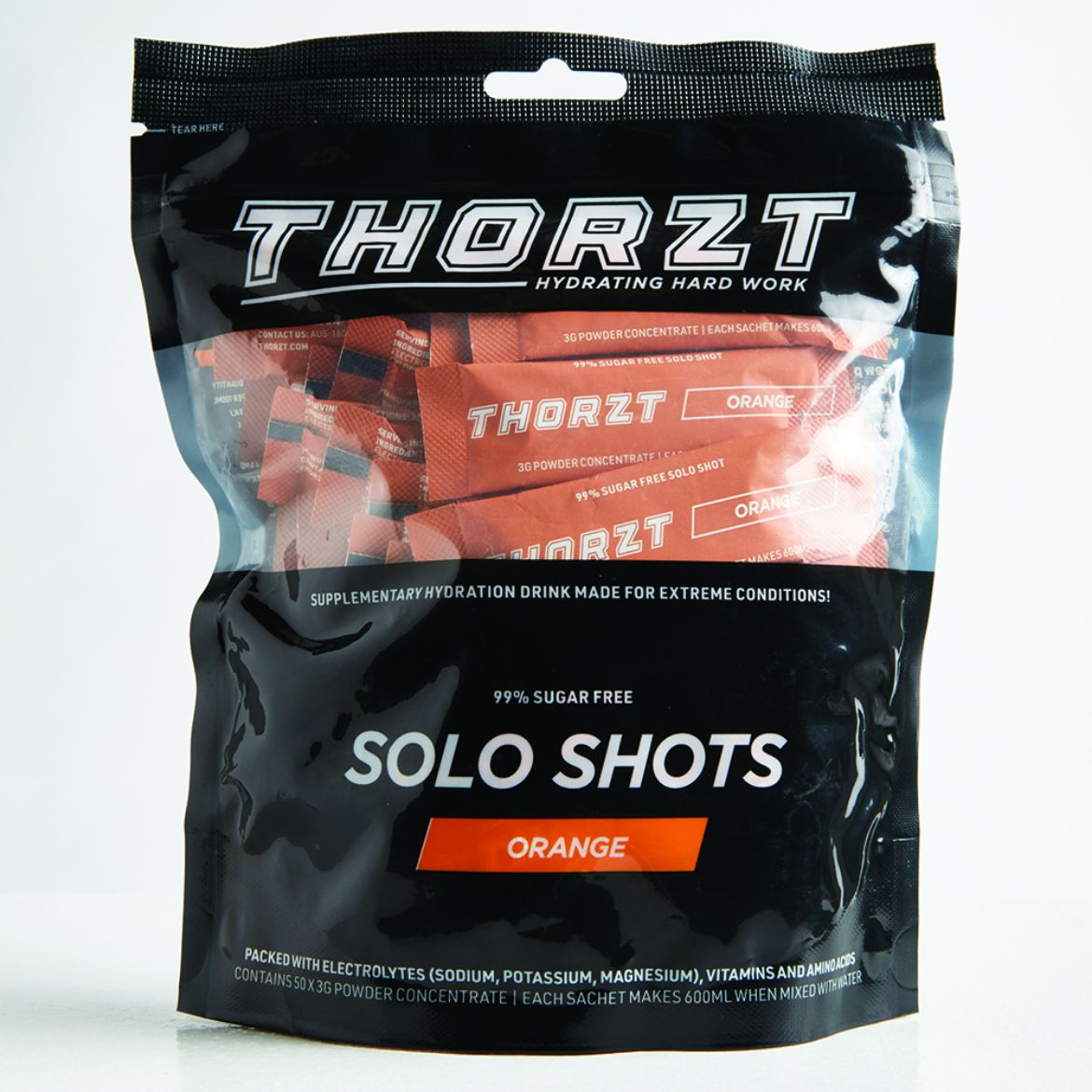 Picture of THORZT SUGAR FREE SOLO SHOT PACK ORANGE 50 x 3g