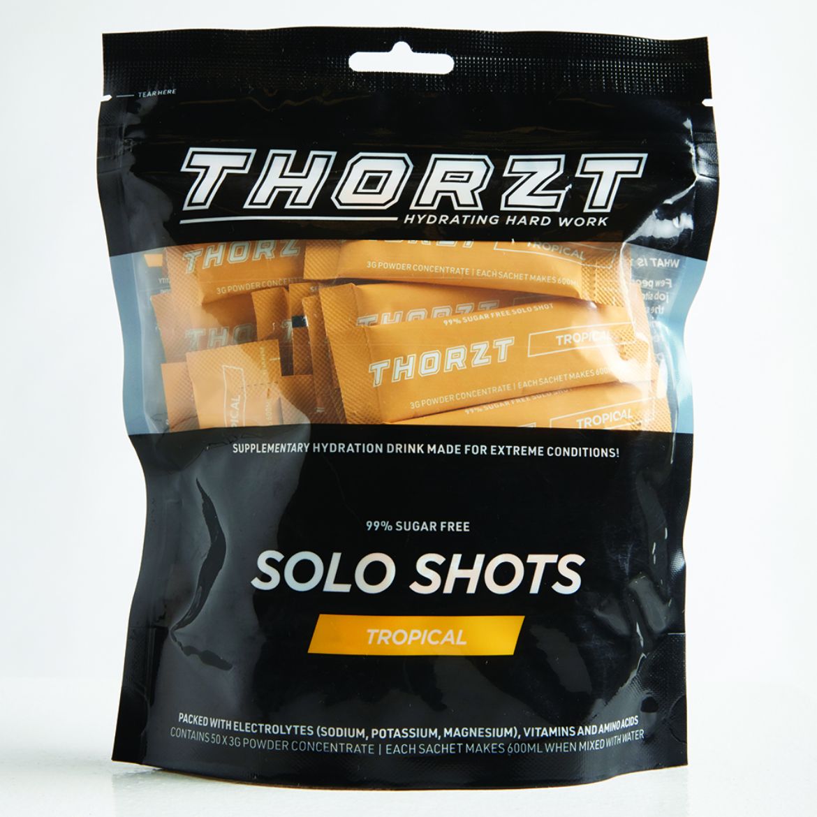 Picture of THORZT SUGAR FREE SOLO SHOT PACK TROPICAL 50 x 3g