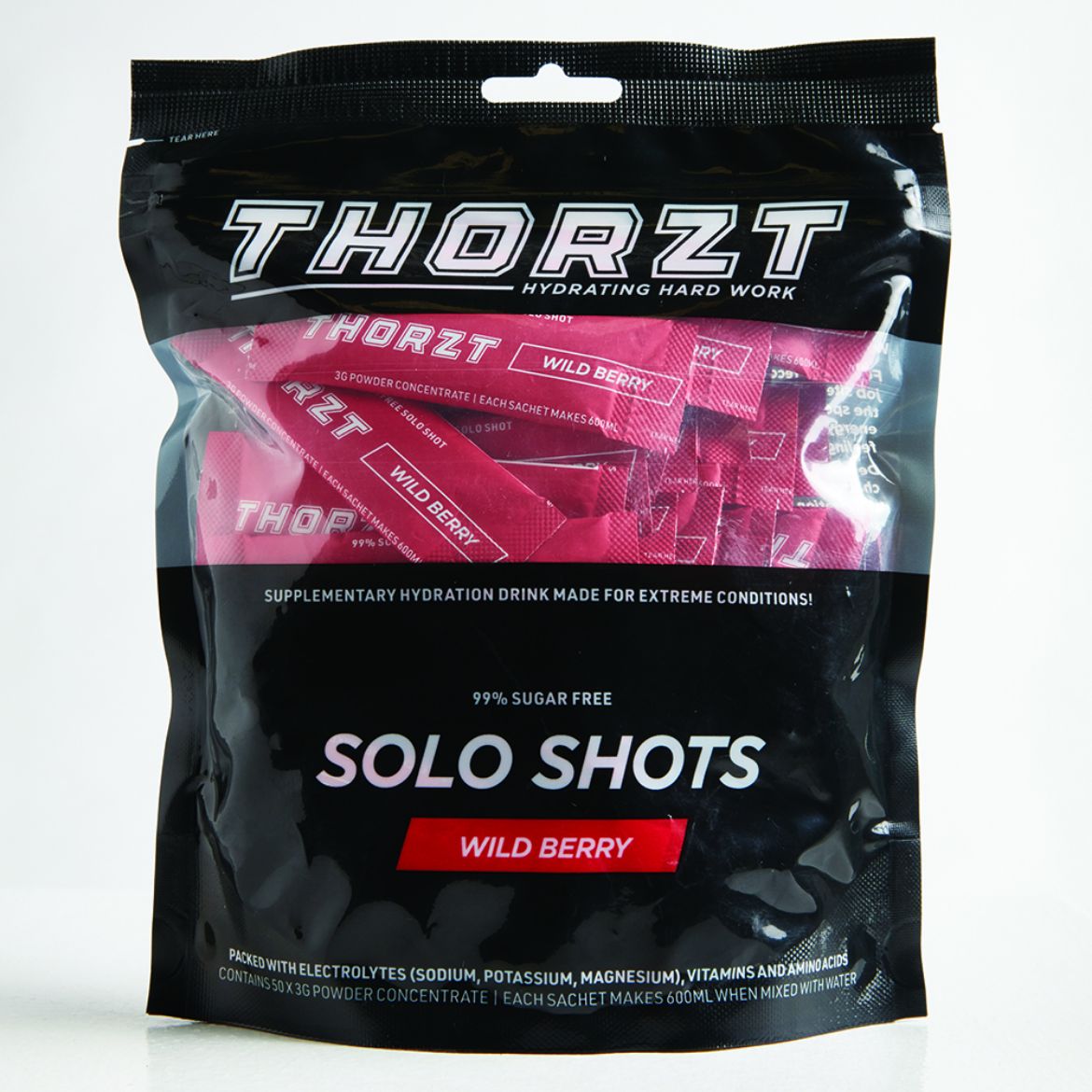 Picture of THORZT SUGAR FREE SOLO SHOT PACK WILDBERRY 50 x 3g