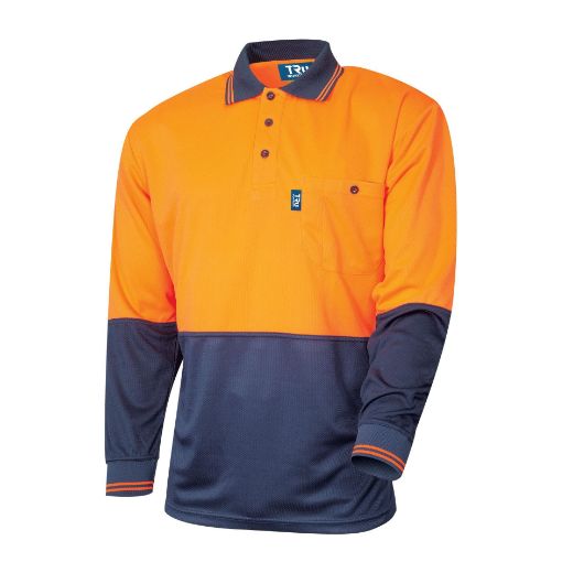 Picture of Tru Workwear Mircomesh L/S Hi-Vis Polo Shirt