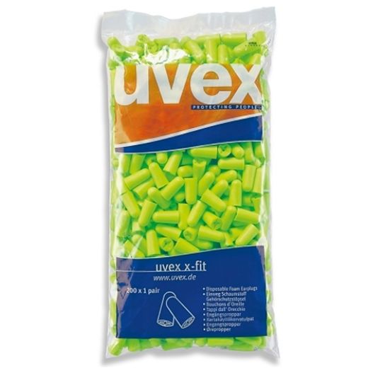 Picture of uvex x-fit uncorded disposable earplug 26dB Class 5 Refill bag (200pr)