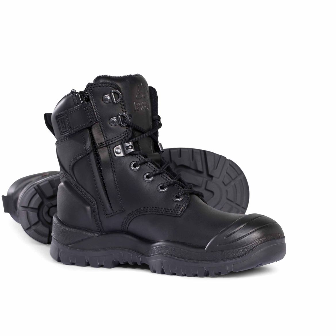 Picture of Mongrel Black High Leg ZipSider Boot w/ Scuff Cap - RUBBER/PU
