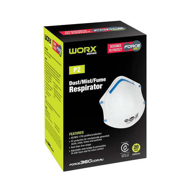 Force360 P2 Disposable Respirator (20 per box) | Evolution Safety Australia