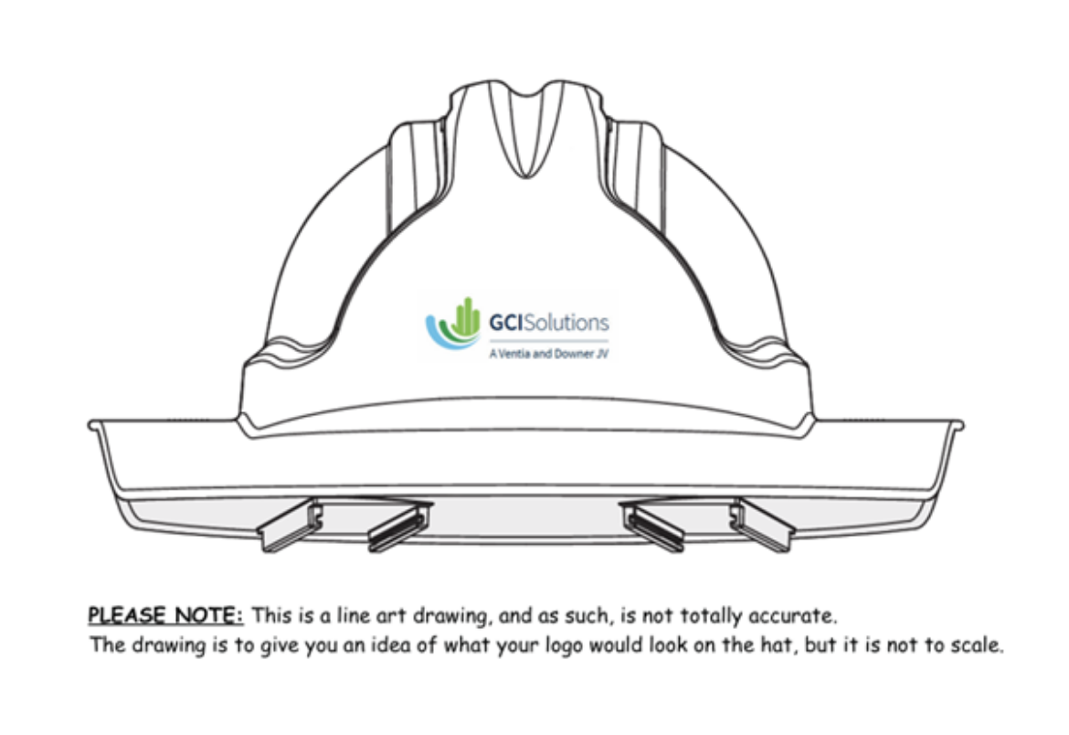 Picture of Tuffgard Broad Brim Hard Hat Vented ratchet harness - White - with 4 Colour GCI Solutions Logo