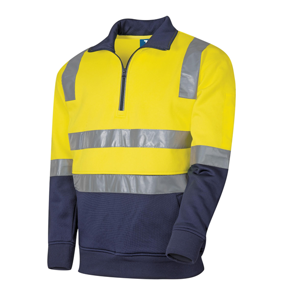 TRu Workwear Two Tone 1/4 Zip Fleece Jacket with TRuRT Reflective Tape ...
