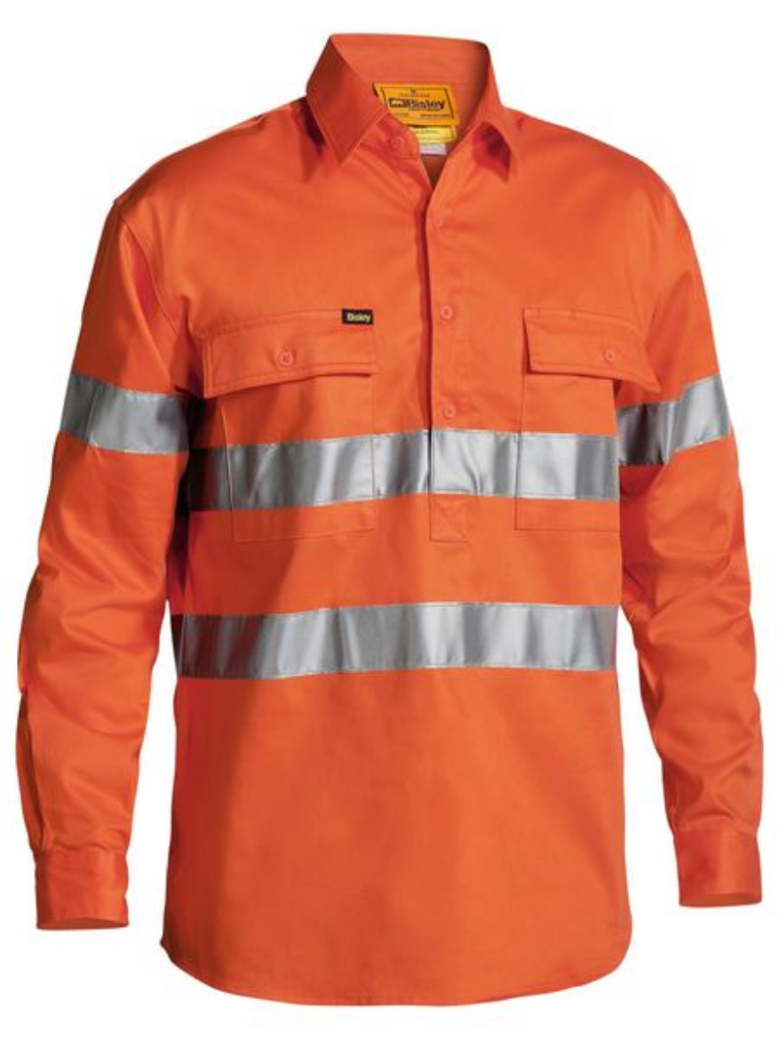 Picture of Taped Hi Vis Closed Front  Drill Shirt
