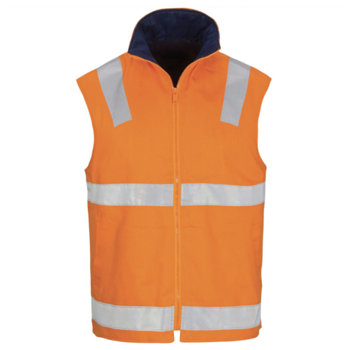 Picture of HiVis Cotton Drill Reversible Vest with Generic R/Tape