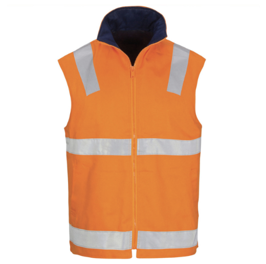 Picture of HiVis Cotton Drill Reversible Vest with Generic R/Tape