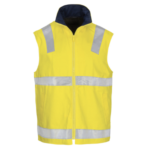 Picture of HiVis Cotton Drill Reversible Vest with Generic R/Tape