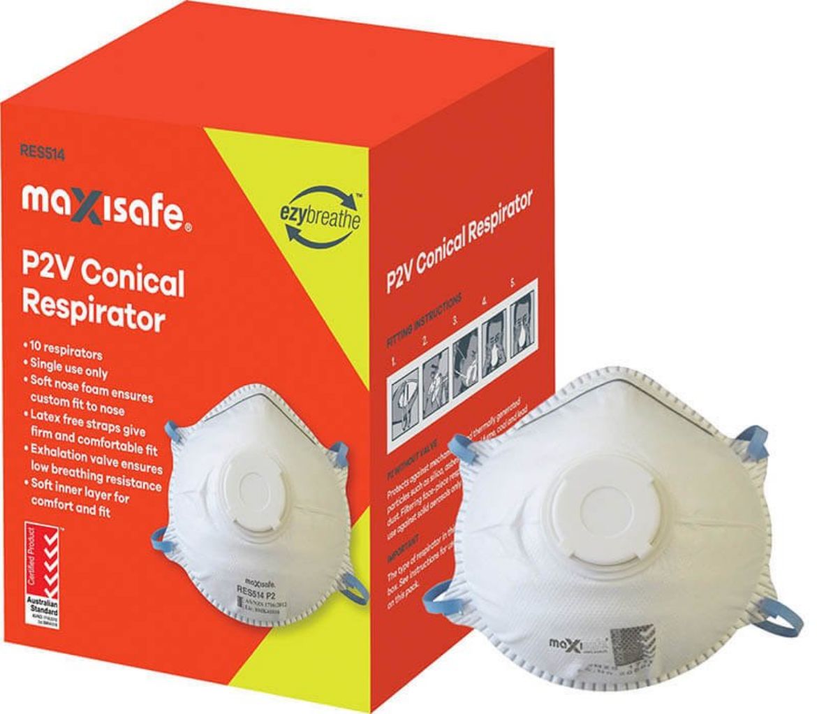 Picture of Maxisafe Conical P2 Respirator with Valve, box of 10