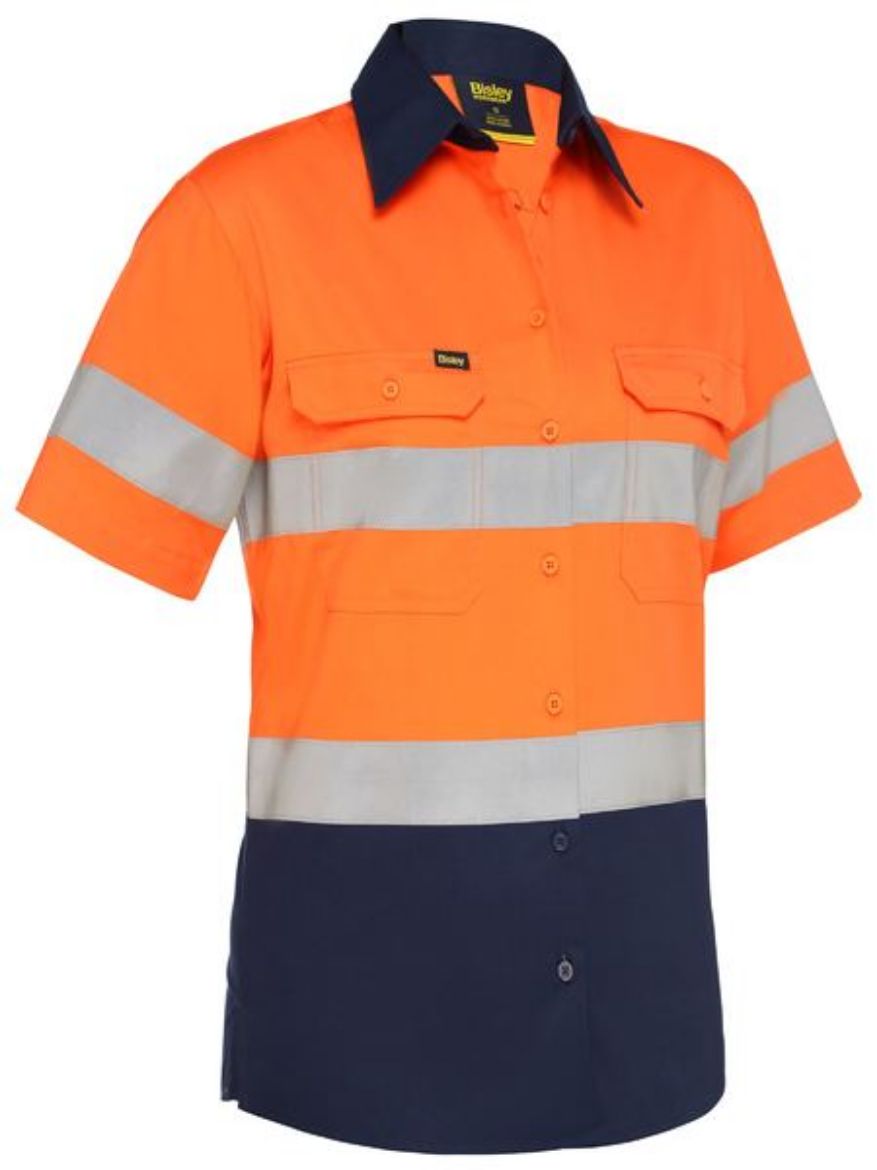 Picture of WOMEN'S TAPED HI VIS COOL LIGHTWEIGHT DRILL SHIRT SHORT SLEEVE