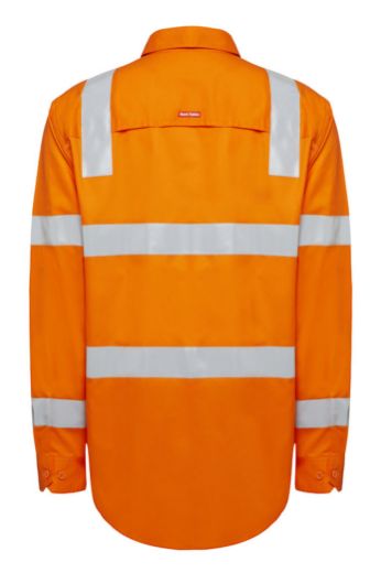 Picture of Hard Yakka RAIL SHIRT LIGHTWEIGHT DRILL WITH VENT & TAPE LS ORANGE