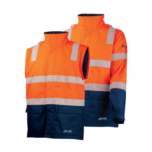 Picture of BOOL FR PPE3 Hi-Vis Parka With Zip-Off Sleeves And Segmented FR Tape