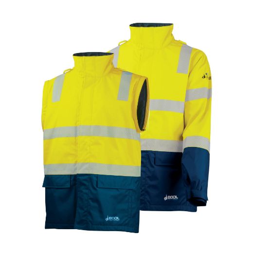 Picture of BOOL FR PPE3 Hi-Vis Parka With Zip-Off Sleeves And Segmented FR Tape