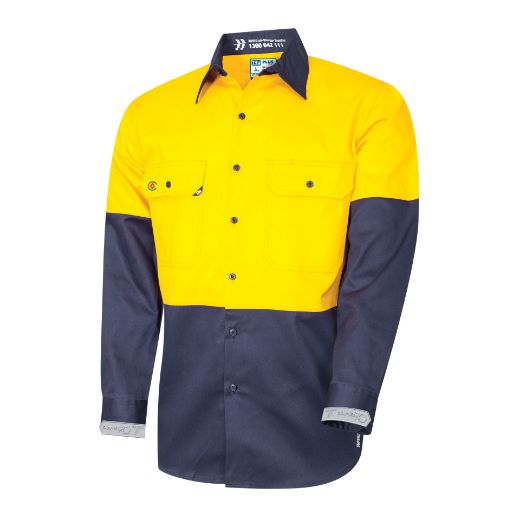Picture of TRu Workwear Lightweight Vented Hi-Vis Drill Shirt withGraphex® Cut Resistant Sleeve