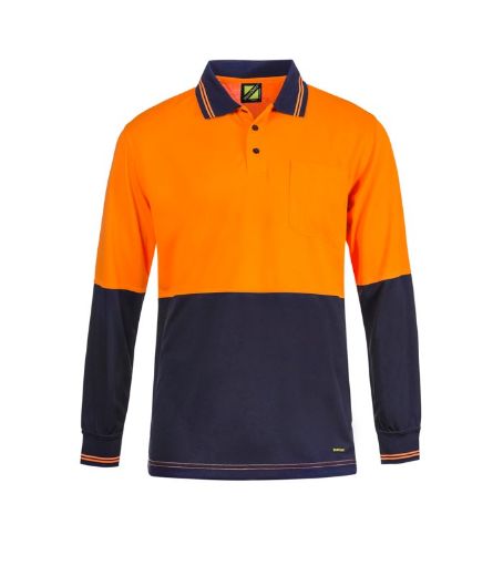 Picture of Workcraft HIVIS COTTON BACK POLO- LS