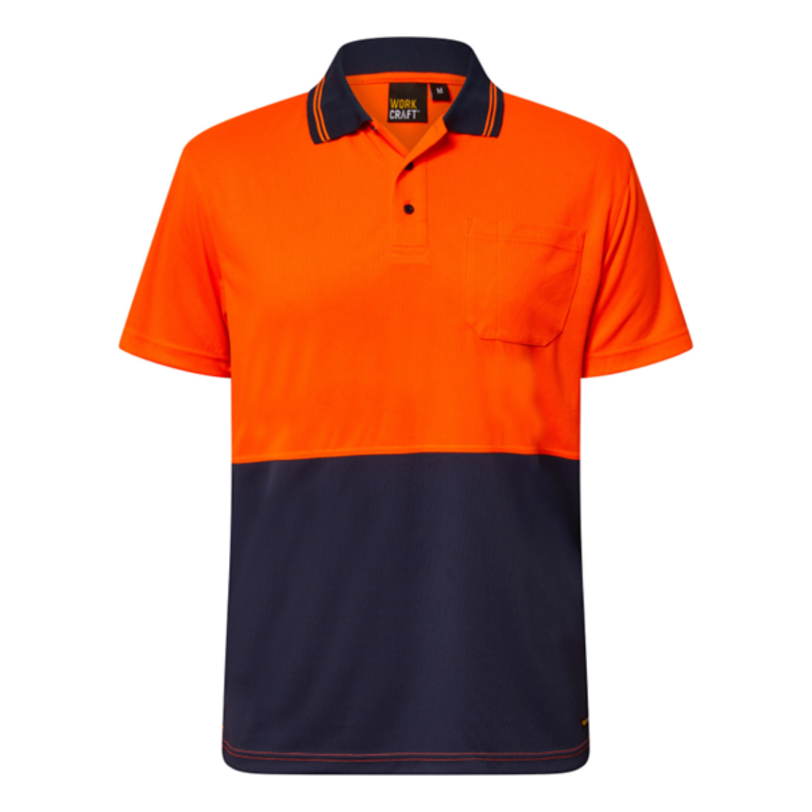 Picture of WorkCraft HI VIS SHORT SLEEVE MICROMESH POLO WITH POCKET