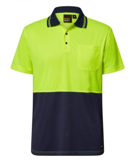 Picture of WorkCraft HI VIS SHORT SLEEVE MICROMESH POLO WITH POCKET