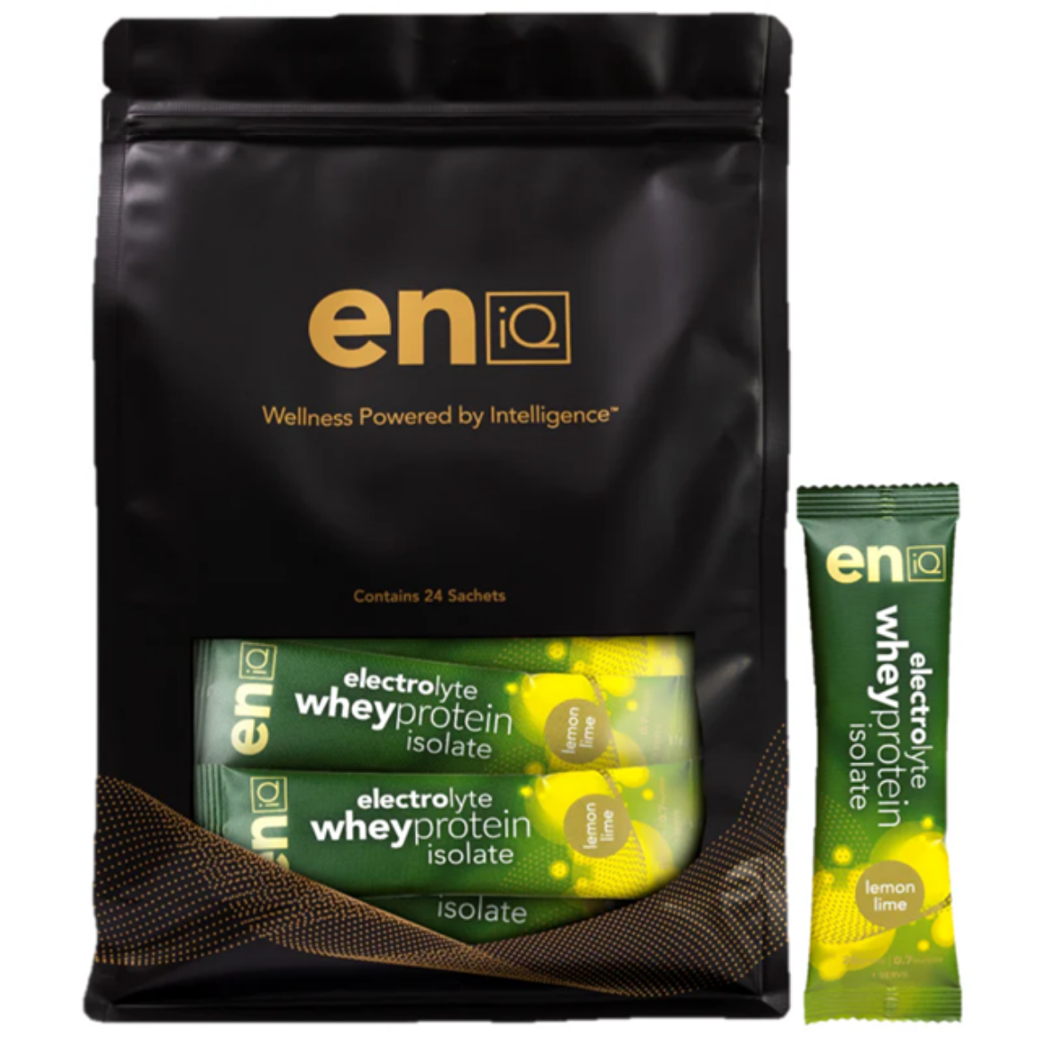 Picture of eniQ Electrolyte Whey Protein Isolate 20 gm sachet (24 pack) - LEMON LIME