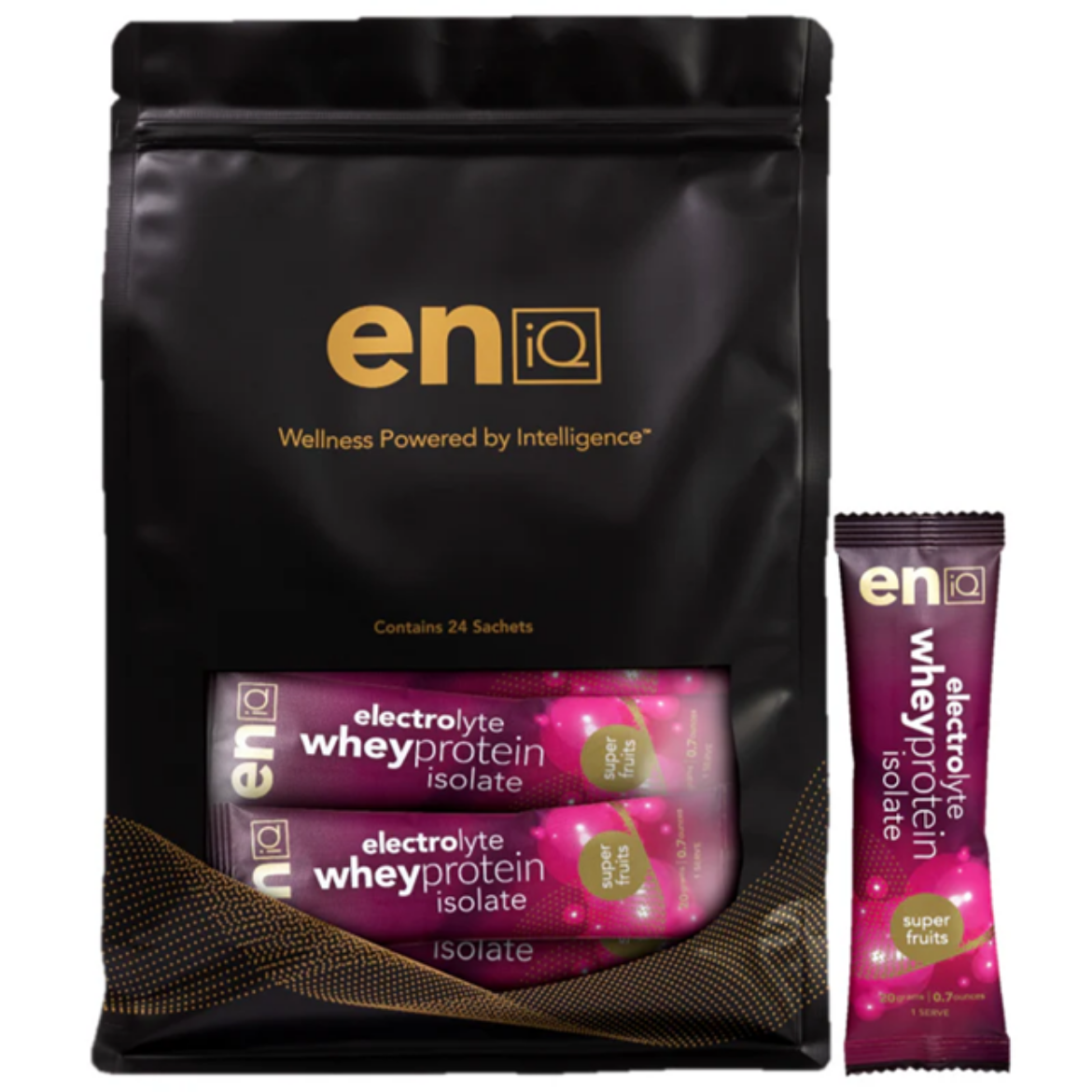 Picture of eniQ Electrolyte Whey Protein Isolate 20 gm sachet (24 pack) - SUPER FRUITS