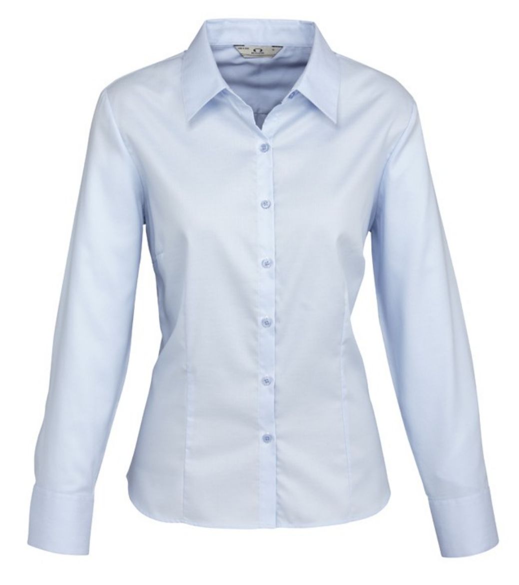 Picture of Biz Collection Luxe Ladies L/S Shirt 100% Cotton Mini Herringbone