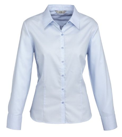 Picture of Biz Collection Luxe Ladies L/S Shirt 100% Cotton Mini Herringbone