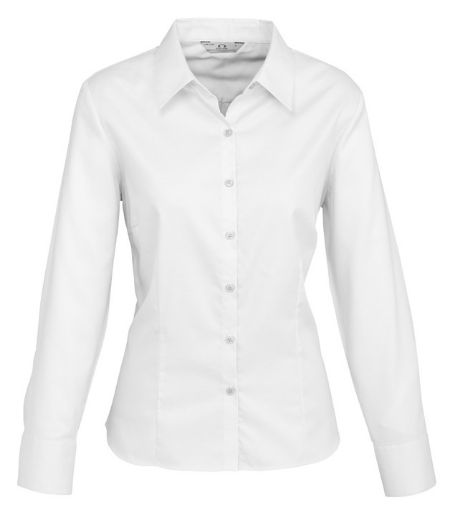Picture of Biz Collection Luxe Ladies L/S Shirt 100% Cotton Mini Herringbone