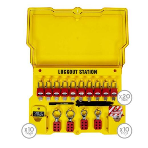 Picture of Wall Mounted Lockout Station with Lid - Filled