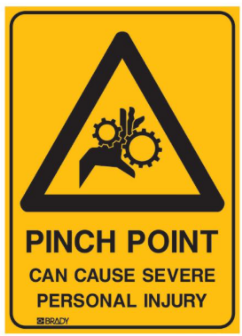 Picture of Warning Sign - Pinch Point Can Cause Severe Personal Injury (Self Adhesive Vinyl) H250mm x W180mm