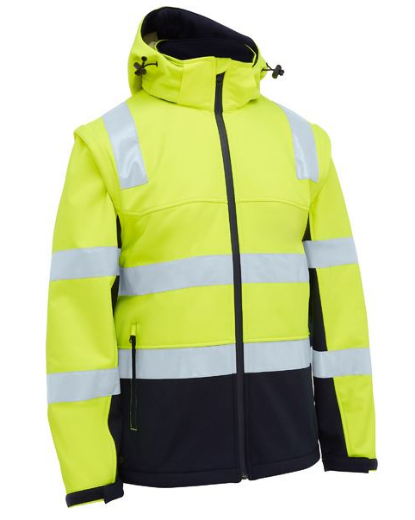 Picture of Taped Two Tone Hi Vis 3 in 1 Soft Shell Jacket