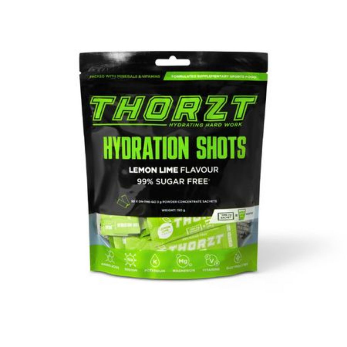 Picture of THORZT SUGAR FREE SOLO SHOT PACK LEMON LIME 50 x 3g