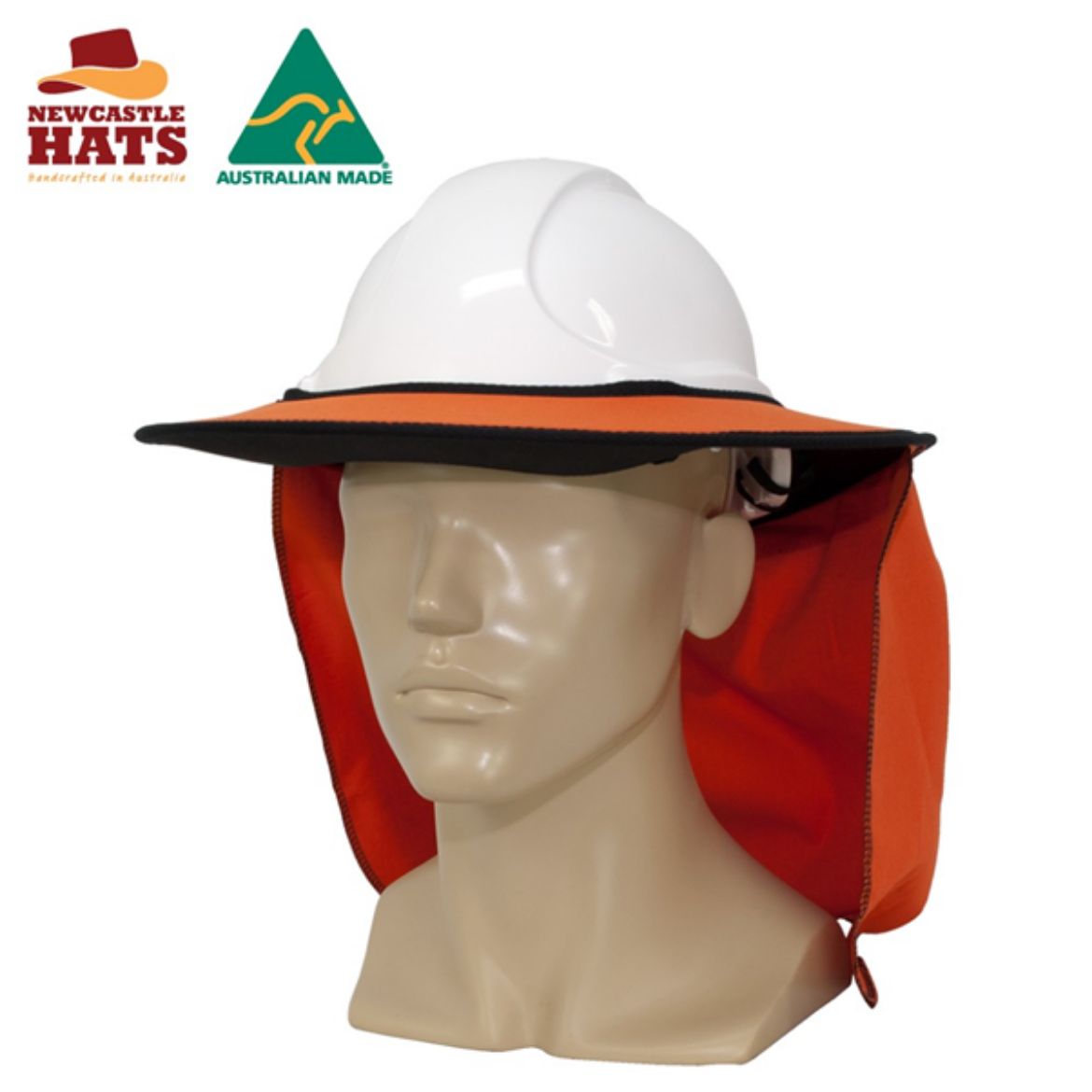 Picture of Newcastle Hats Hard Hat Brim - Standard Version with neck flap