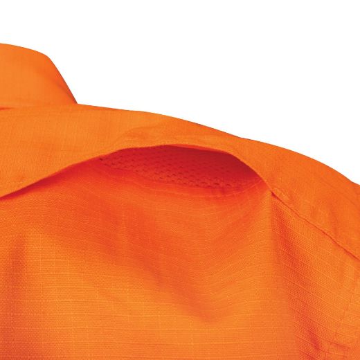 Picture of TRu Womens Workwear Ripstop Vented L/S Hi-Vis Cotton With Reflective Tape