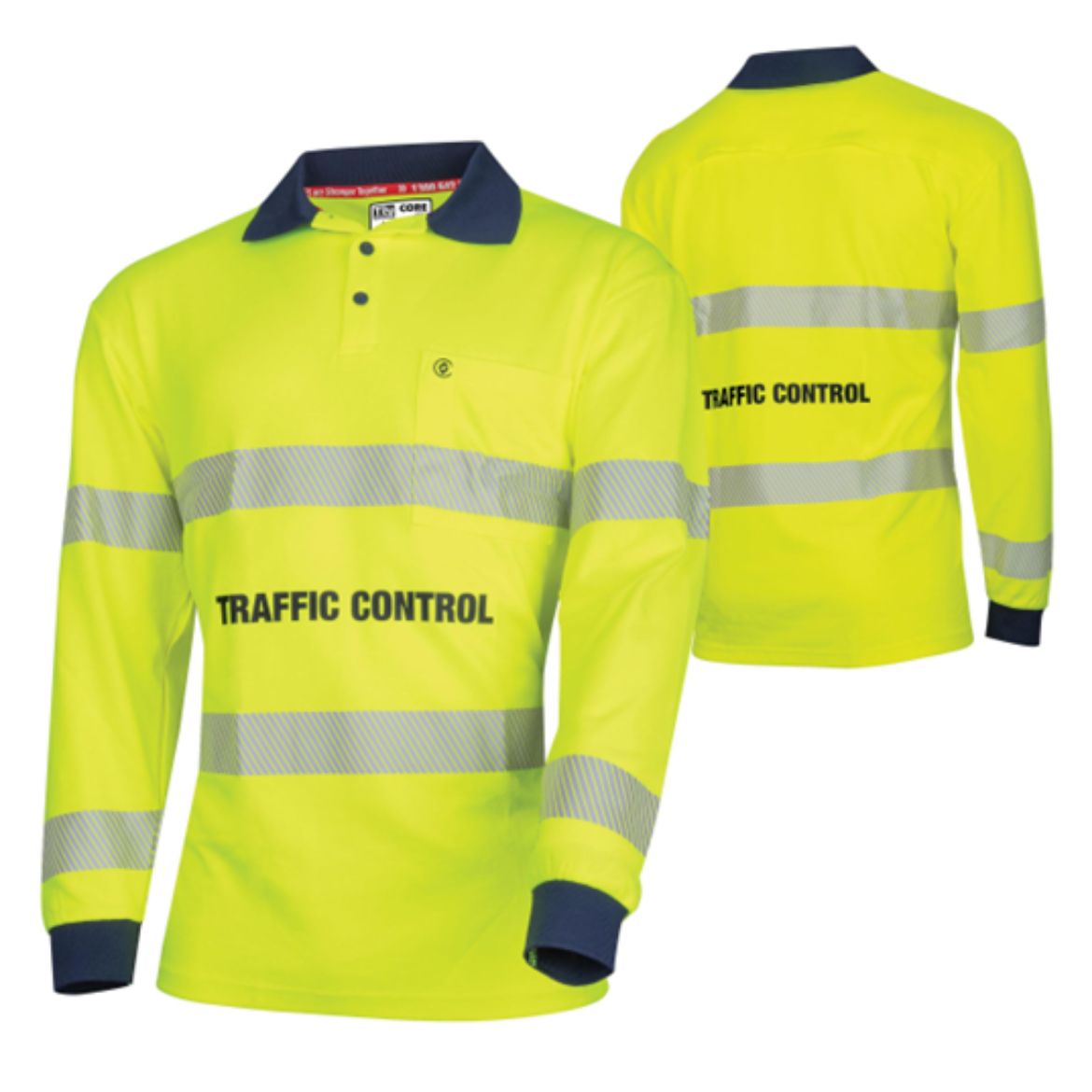 Picture of TRu Workwear Poly Cotton Traffic Control L/S Hi-Vis Segmented Reflective Tape